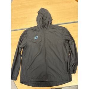 Hurley Men’s Hooded Windbreaker Jacket Black Size L – Flawed